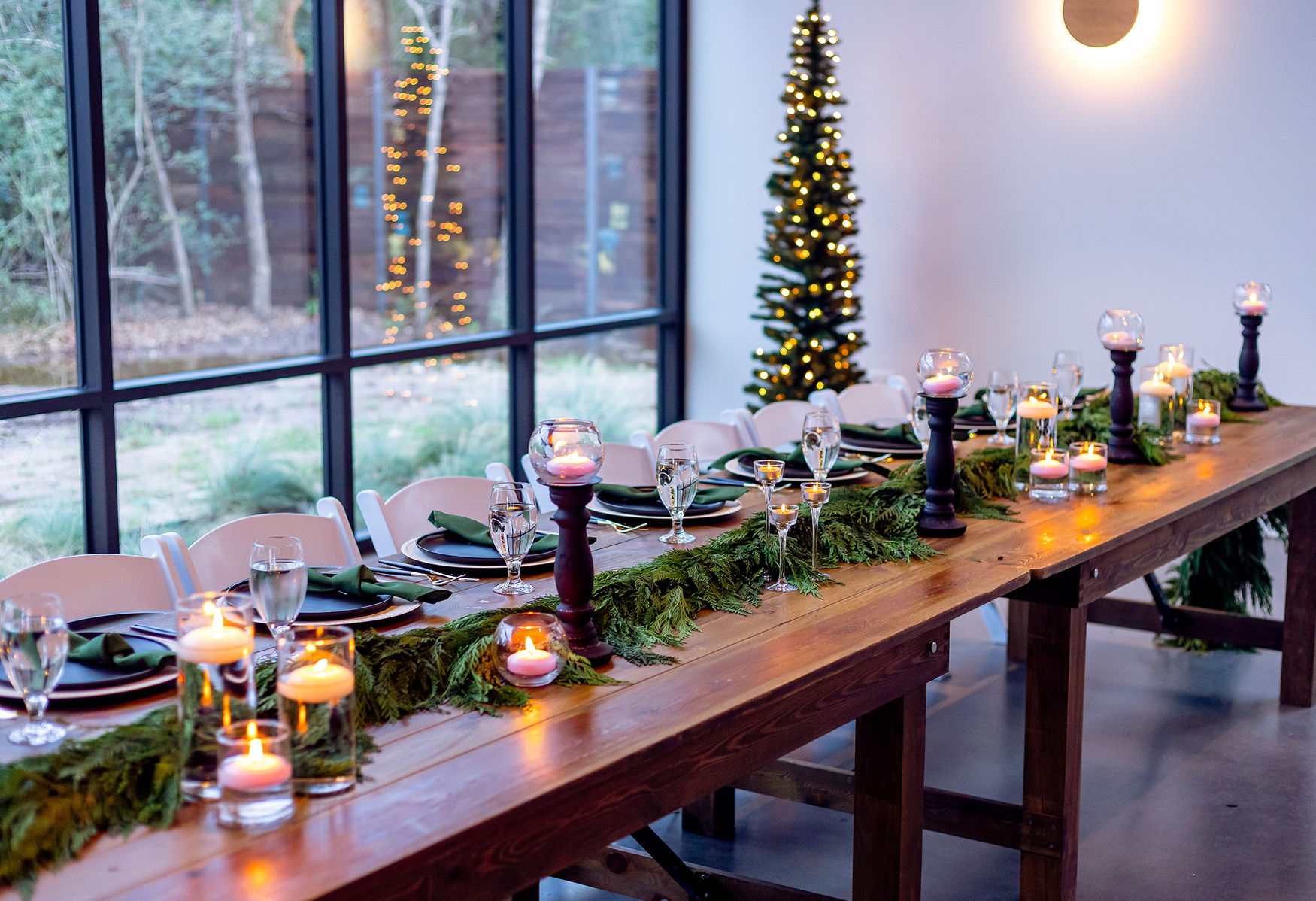 Dinner setting at a private event